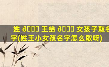 姓 🐝 王给 🍀 女孩子取名字(姓王小女孩名字怎么取呀)